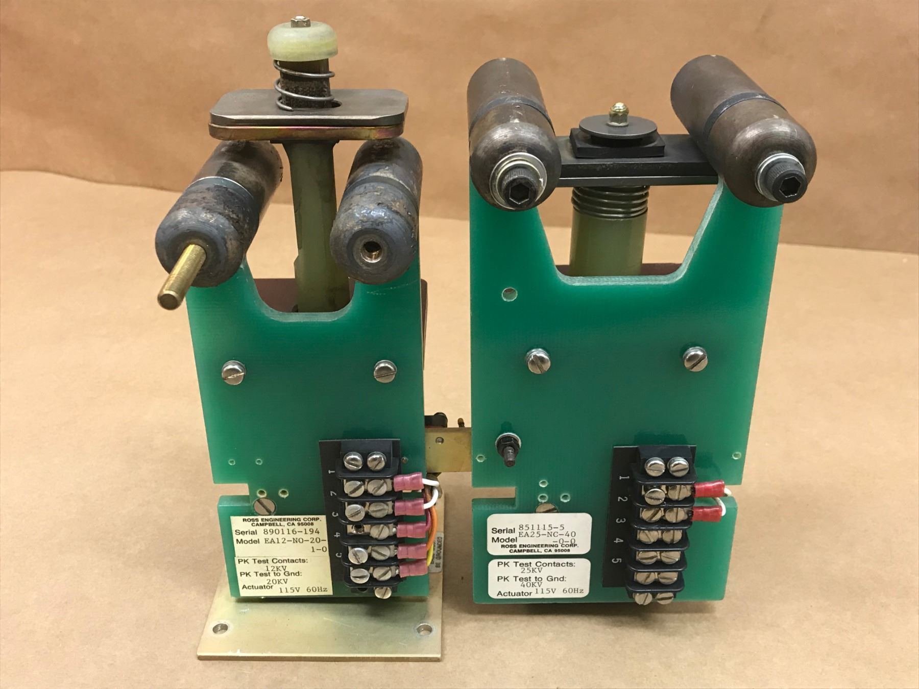 Ross Engineering (2) ROSS ENGINEERING EA25-NC-40-0-0 & EA12-N0-20-1-0 HIGH VOLTAGE RELAY