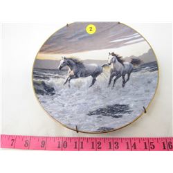 COLLECTIBLE PLATE (HORSES "WILD HEARTS") *BY PERRIS CLAYTON WEIRS* (PLATE # 1143 A)