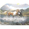 Image 2 : COLLECTIBLE PLATE (HORSES "FOREVER FREE") *BY PERRIS CLAYTON WEIRS* (PLATE # 752 B)
