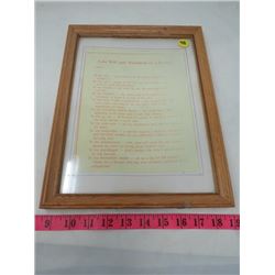 PRINT (LAST WILL AND TESTAMENT OF A FARMER) *FRAMED*