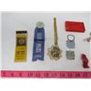 Image 2 : LOT OF JUNK DRAWER ITEMS (MATCHBOOK COVER, 2ND PLACE RIBBON, ETC)