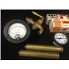 Image 2 : MISC LOT INCLUDING A BRASS TAP, GAUGES, TUBES, VOLT METER