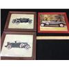 Image 2 : LOT OF AUTOMOBILE WALL HANGINGS AND TIN TRAYS