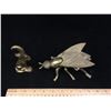 Image 1 : VINTAGE BRASS LOT FLY ASHTRAY AND GOAT BOTTLE OPENER