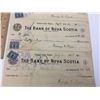 Image 2 : LOT OF 5 BANK OF NOVA SCOTIA CHEQUES WITH 2 CENT STAMPS (1920'S)
