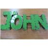 Image 2 : JOHN DEERE SIGN (METAL) *JOHN 27" X 12.5" X 2"* (DEERE 31.5" X 12" X 2")