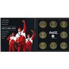 Image 2 : SET OF 8 COMMEMORATIVE COINS (CANADIAN OLYMPIC WINTER GAMES SALT LAKE 2002) *COCA-COLA*