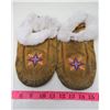 Image 2 : MOCCASINS WITH BABY MOOSE HIDE SHIRT AND PANTS (AUTHENTIC) *MOCCASINS NOT MOOSEHIDE*