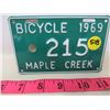 Image 1 : 1969 BICYCLE PLATE (MAPLE CREEK)