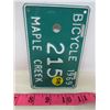 Image 3 : 1969 BICYCLE PLATE (MAPLE CREEK)
