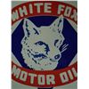 Image 2 : WHITE FOX MOTOR OIL SIGN (PORCELAIN) *LIMITED EDITION* (FANTASY SIGN OF ONE OF CANADA'S RAREST OIL C