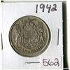 Image 1 : 50 CENT COIN (CANADA) *1942*  (SILVER)