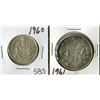 Image 1 : LOT OF 2-50 CENT COINS (CANADA) *1960 & 1961* (SILVER)