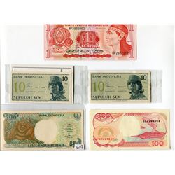 LOT OF 5 INDONESIAN BANK NOTES