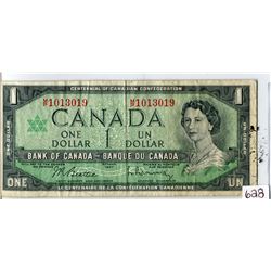 ONE DOLLAR BILL (CANADA) *RARE M/P PREFIX* (1967)