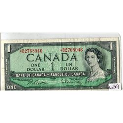 ONE DOLLAR REPLACEMENT NOTE (CANADA) *1954*