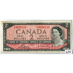 TWO DOLLAR BILL (CANADA) *1954*