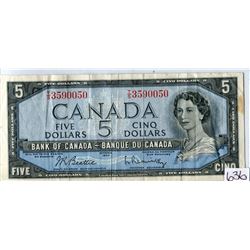 FIVE DOLLAR BILL (CANADA) *1954*