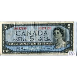 FIVE DOLLAR BILL (CANADA) *1954*