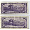 Image 2 : LOT OF 2 TEN DOLLAR BILLS (CANADA) * BILL BEATTIE/COYNE* (BILL BEATTIE/RASMINSKY) *1954*