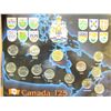 Image 1 : CANADA 125 PLACARD WITH COINS (1867 - 1992)