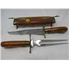 Image 2 : KNIFE AND FORK IN A CARVED WOOD HOLDER