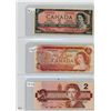 Image 1 : LOT OF 3 TWO DOLLAR BILLS (CANADIAN) *1954, 1974 & 1986*