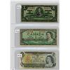 Image 1 : LOT OF 3 ONE DOLLAR BILLS (CANADIAN) *1937, 1954 & 1973*