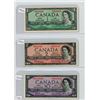 Image 1 : LOT OF 3 BANK NOTES (CANADIAN) *1954* (ONE, TWO & TEN DOLLAR)