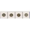 Image 2 : LOT OF 4-TWENTY FIVE CENT COINS (CANADIAN) *1909, 1920, 1928 & 1934* (SILVER)