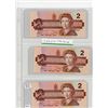 Image 1 : LOT OF 3-TWO DOLLAR BILLS (CANADIAN) *1986*
