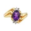 Image 2 : 1.51 ctw Amethyst and Diamond Ring - 10KT Yellow Gold