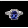 Image 2 : 2.12 ctw Tanzanite and Diamond Ring - 14KT White Gold