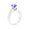 Image 4 : 1.23 ctw Sapphire and Diamond Ring - 14KT White Gold