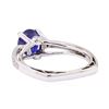 Image 3 : 1.70 ctw Blue Sapphire and Diamond Ring - 18KT White Gold