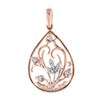 Image 1 : 14K Rose Gold 0.15CTW Diamond Pendant Necklace, (I1-I2/H-I)