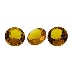 13.48 ctw.Natural Round Cut Citrine Quartz Parcel of Three