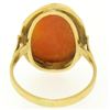 Image 5 : 18k Yellow Gold Carved Shell Cameo Ring w/ Simple Polished Frame