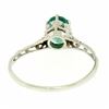 Image 8 : 14k White Gold 1.38 ctw Prong Set Oval Cut Emerald Filigree Solitaire Ring