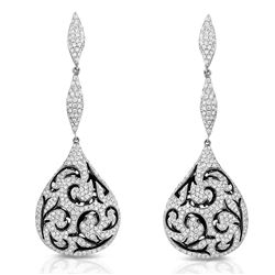 18k White Gold 2.81CTW Diamond Earrings, (VS2 /G)