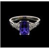 Image 2 : 1.74 ctw Tanzanite and Diamond Ring - 14KT White Gold