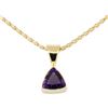 Image 1 : 1.50 ctw Amethyst Solitaire Pendant with Chain - 14KT Yellow Gold