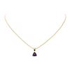 Image 2 : 1.50 ctw Amethyst Solitaire Pendant with Chain - 14KT Yellow Gold