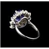 Image 3 : 3.50 ctw Tanzanite and Diamond Ring - 14KT White Gold