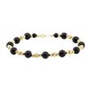 Image 1 : Onyx and Gold Ball Beaded Bracelet - 14KT Yellow Gold