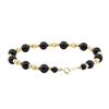 Image 2 : Onyx and Gold Ball Beaded Bracelet - 14KT Yellow Gold