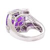 Image 3 : 8.67 ctw Amethyst and Diamond Ring - 14KT White Gold