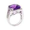 Image 4 : 8.67 ctw Amethyst and Diamond Ring - 14KT White Gold