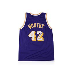 PSA Certified James Worthy Autographed Basketball Jersey