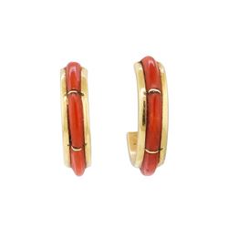 Nastacio Coral Earrings - 14KT Yellow Gold